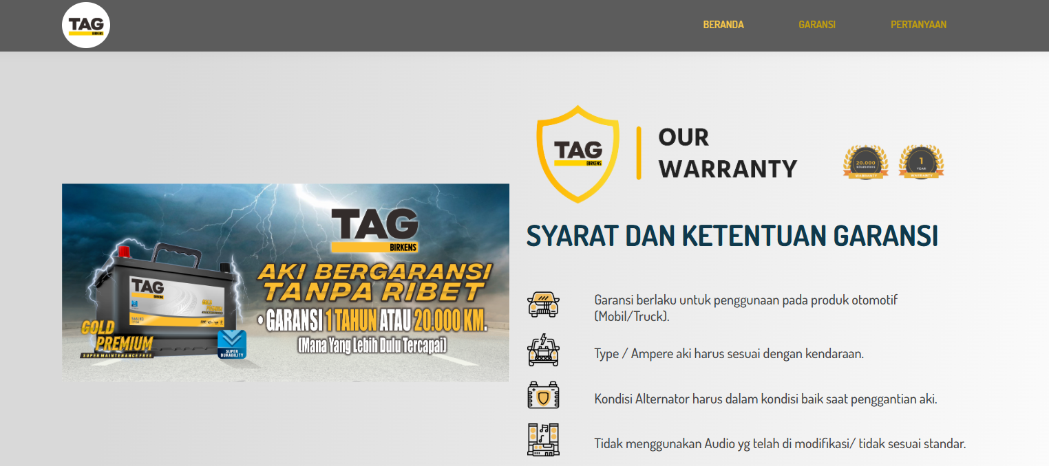 Garansi Online Tagbirkens